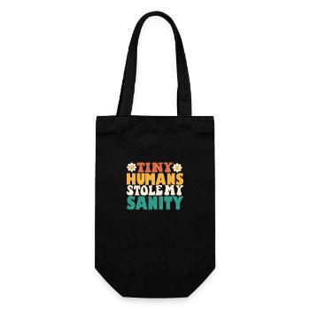 Funny Tiny Humans Stole My Sanity - Gift Bag for Bottles - black - Front