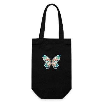 Schmetterling // Butterfly - Geschenkbeutel für Flaschen - Schwarz - Vorne