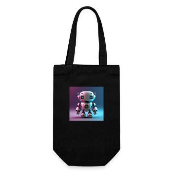 Joyeux Halloween robot mignon effrayant drôle effrayant effrayant - Sac à bouteille - noir - Devant