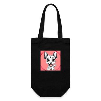 Dessin animé de chien 3 - Sac à bouteille - noir - Devant