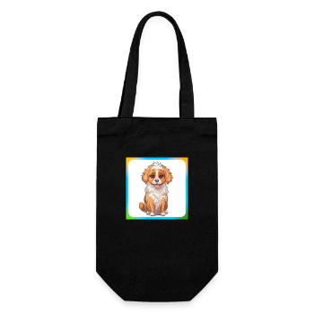 Dessin animé de chien 9 - Sac à bouteille - noir - Devant