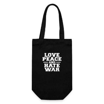 Love Peace Hate War - Gift Bag for Bottles - black - Front