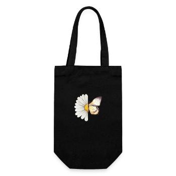Daisy butterfly - Gift Bag for Bottles - black - Front