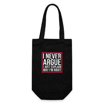 Je ne discute jamais, j’explique juste pourquoi j’ai raison Spruch - Sac à bouteille - noir - Devant