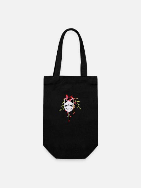Masque de renard Japon Design - Sac à bouteille - noir