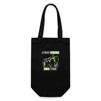 Je Bosse À L'hectare Humour Agriculteur Cadeau Tra - Sac à bouteille - noir - Devant