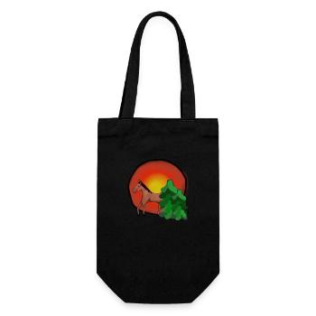 Sun, Horse, Nature, Forest, Horses, Pony, Children - Gift Bag for Bottles - black - Front