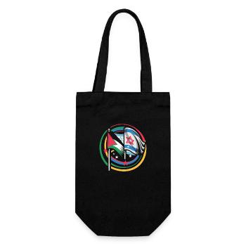 Unity for Peace Flags of Israel Palestine - Gift Bag for Bottles - black - Front