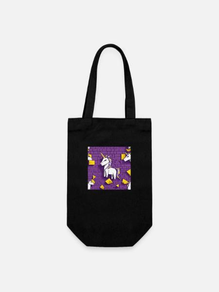 Licorne en colère Grafiti - Sac à bouteille - noir