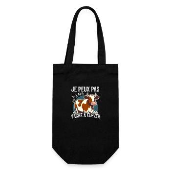 Je Peux pas J'ai vache à élever cadeau vache - Sac à bouteille - noir - Devant