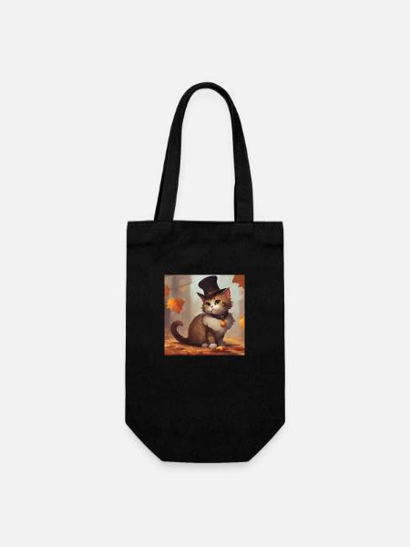 Chapeau de Thanksgiving chat - Sac à bouteille - noir