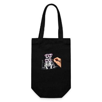 Erdmännchen - Geschenkbeutel für Flaschen - Schwarz - Vorne
