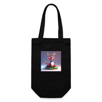 Weihnachten #Rentier#Weihnachtsgeschenk - Geschenkbeutel für Flaschen - Schwarz - Vorne