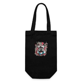 French Bulldog Graffiti Look - Gift Bag for Bottles - black - Front