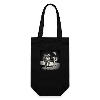 Astronauten-Film - Geschenkbeutel für Flaschen - Schwarz - Vorne