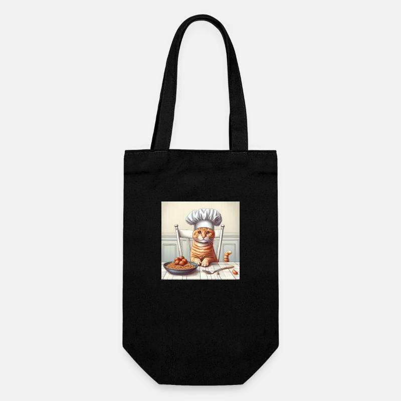 Katze Koch - Geschenkbeutel für Flaschen - Schwarz
