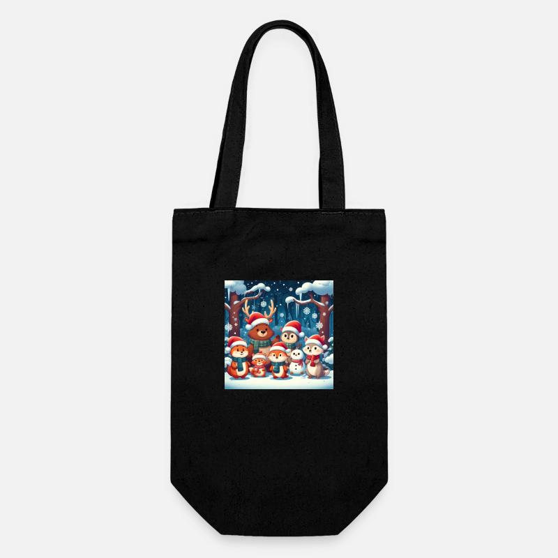 Christmas Animals - Gift Bag for Bottles - black