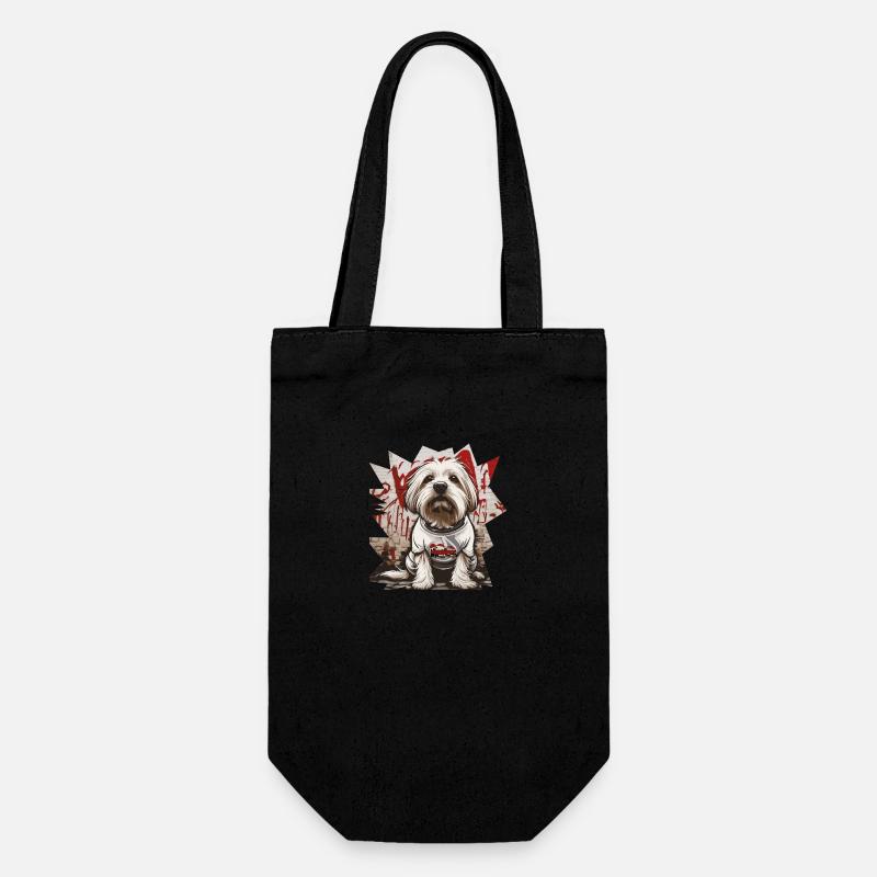 Maltese dog - Gift Bag for Bottles - black