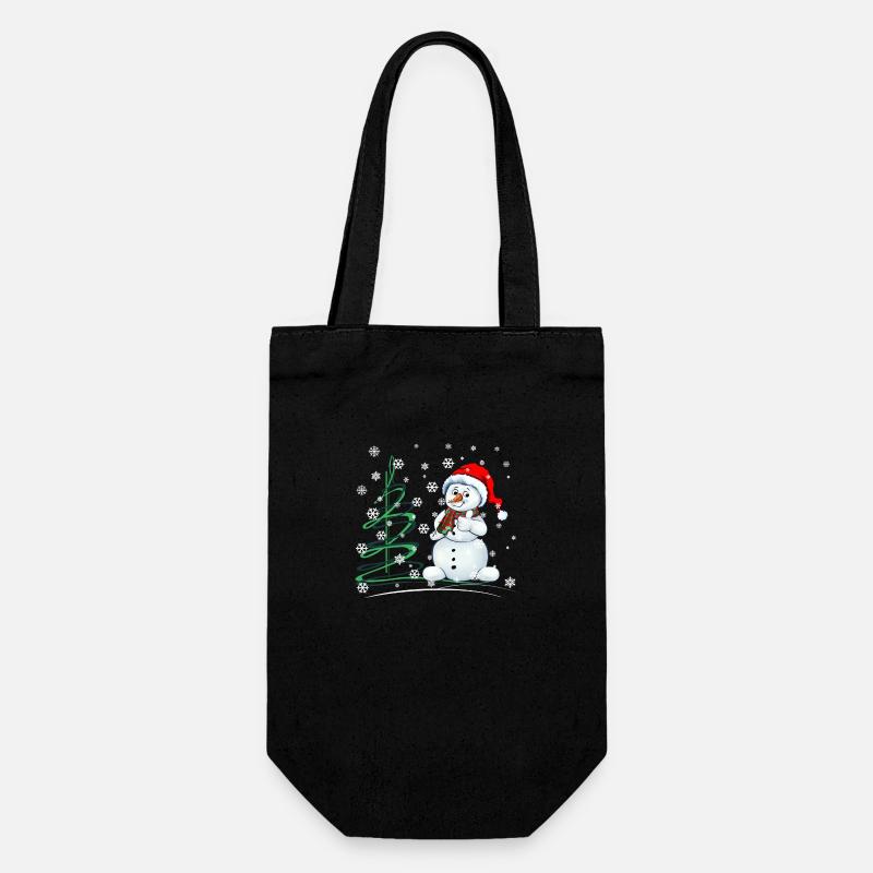 Christmas Snowman - Gift Bag for Bottles - black