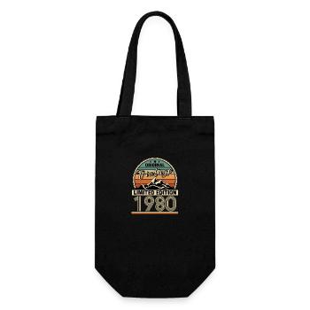 Jahrgang der 1980er Jahre - Geschenkbeutel für Flaschen - Schwarz - Vorne