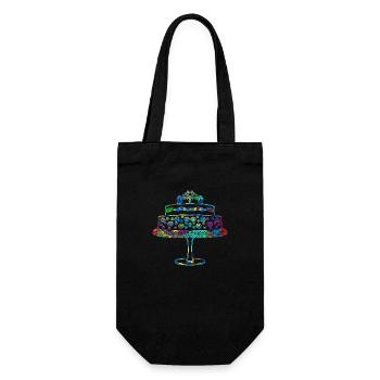 Cake - Gift Bag for Bottles - black - Front