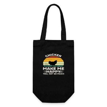 Le poulet me rend heureux - Sac à bouteille - noir - Devant