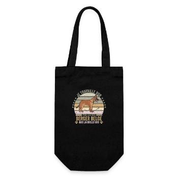 je travaille dur pour que mon Berger belge - Sac à bouteille - noir - Devant
