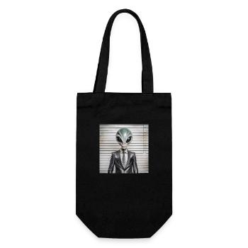 Alien Mugshot - Geschenkbeutel für Flaschen - Schwarz - Vorne