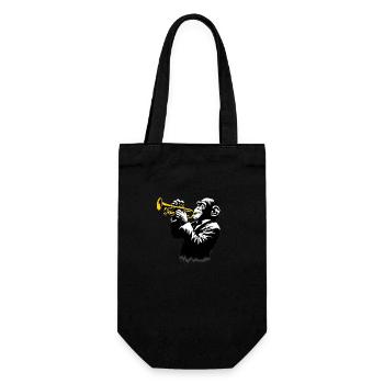 Trumpeter Monkey Orchestra Street Art Banksy Style - Gift Bag for Bottles - black - Front
