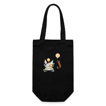 Letter J Safari - Gift Bag for Bottles - black - Front
