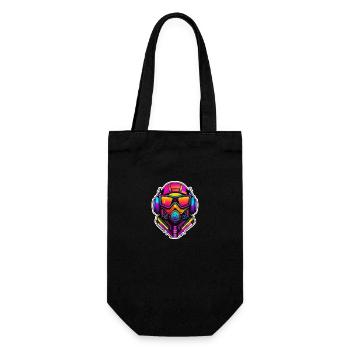 Multicolored cyber punk logo - Gift Bag for Bottles - black - Front