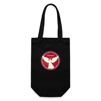 Christkind Retro - Geschenkbeutel für Flaschen - Schwarz - Vorne
