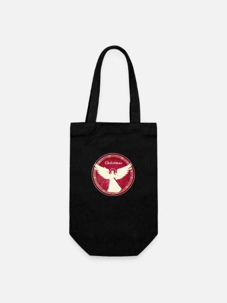 Christkind Retro - Geschenkbeutel für Flaschen - Schwarz