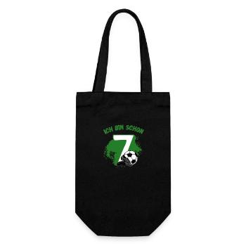7. Geburtstag Fussball Jungen 7 Jahre Fussballer - Geschenkbeutel für Flaschen - Schwarz - Vorne