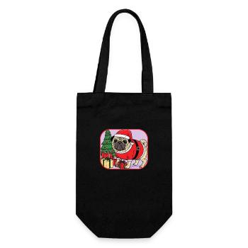 Pug Christmas - Gift Bag for Bottles - black - Front