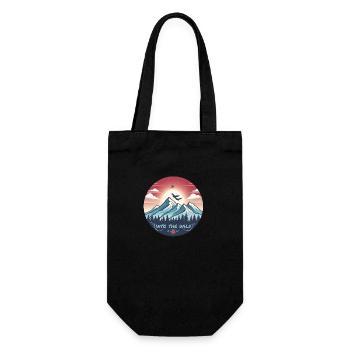 Into the Wild -Outdoor Wandern Adventure Freedom - Geschenkbeutel für Flaschen - Schwarz - Vorne