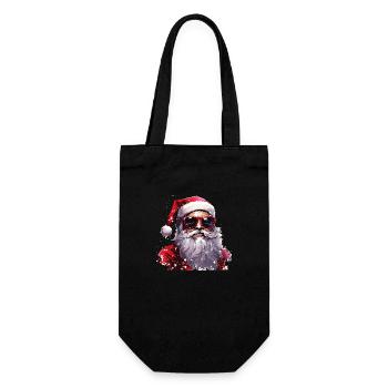 Santa Claus with sunglasses. Cool Santa - Gift Bag for Bottles - black - Front