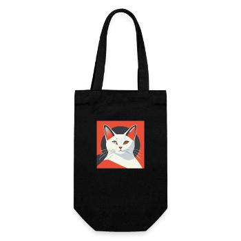 creative portrait of a cat on unisex T-shirt - Sac à bouteille - noir - Devant