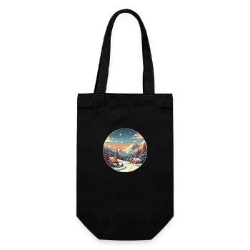 Winter Landscape - Snow, Forest, Winter, Mountains - Gift Bag for Bottles - black - Front
