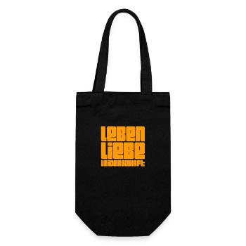 Leben, Liebe, Leidenschaft - Geschenkbeutel für Flaschen - Schwarz - Vorne