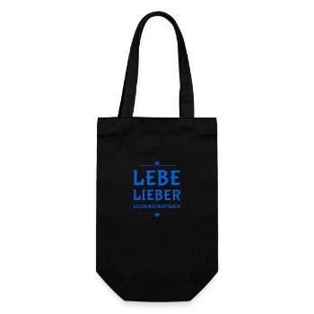 lebe dein Leben leidenschaftlich - Geschenkbeutel für Flaschen - Schwarz - Vorne