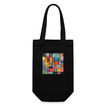 Checks in Colorful - Gift Bag for Bottles - black - Front