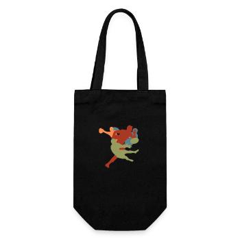 Vintage-Retro-Rugby-Spieler - Geschenkbeutel für Flaschen - Schwarz - Vorne