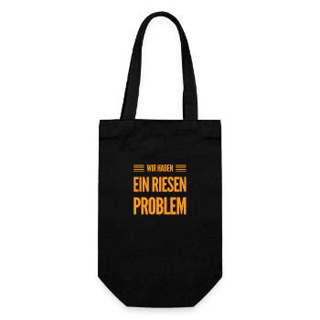 wir haben ein riesen Problem - Geschenkbeutel für Flaschen - Schwarz - Vorne