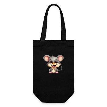 Souris câline mignonne pour les amoureux des rongeurs de la nature - Sac à bouteille - noir - Devant