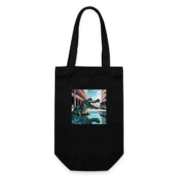 Crocodile on the streets of Miami - Gift Bag for Bottles - black - Front