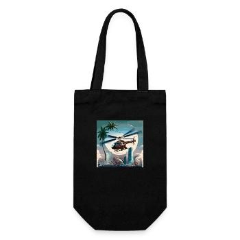 Helicopter operation in Miami (Miami Collection) - Gift Bag for Bottles - black - Front
