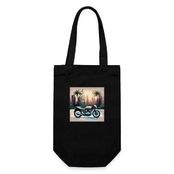 Motor cycle in front of a skyline - Gift Bag for Bottles - black - Front