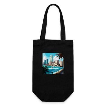 Escape over water (Miami Collection) - Geschenkbeutel für Flaschen - Schwarz - Vorne