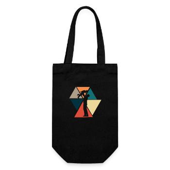 Vintage Retro Papa - Papa Geschenkidee - Geschenkbeutel für Flaschen - Schwarz - Vorne